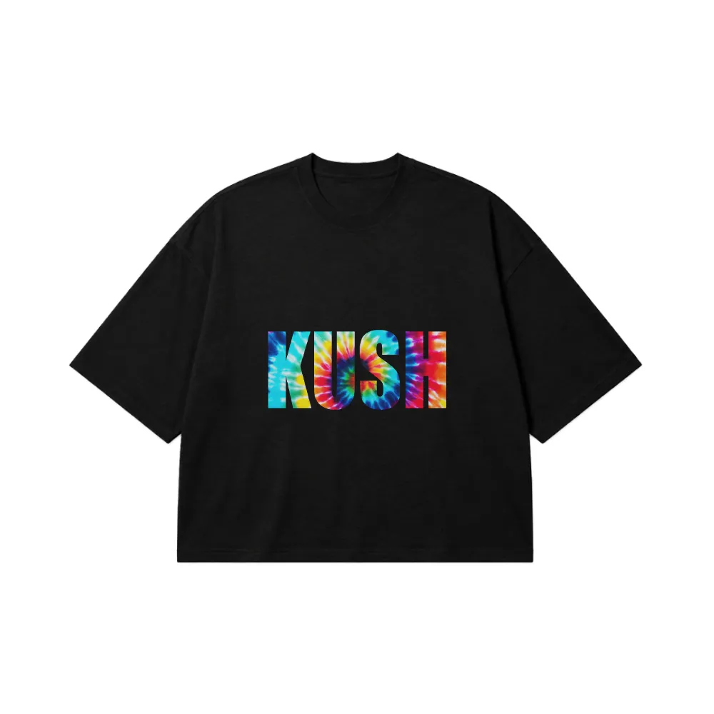 تیشرت باکسی تایپوگرافی کوش طرح Tie Dye کد 31849