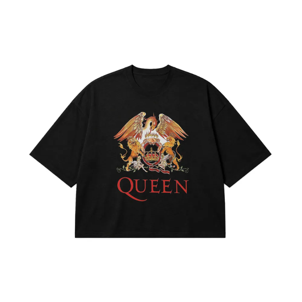 تیشرت باکسی کویین طرح لوگوی کلاسیک (Queen) کد 31850