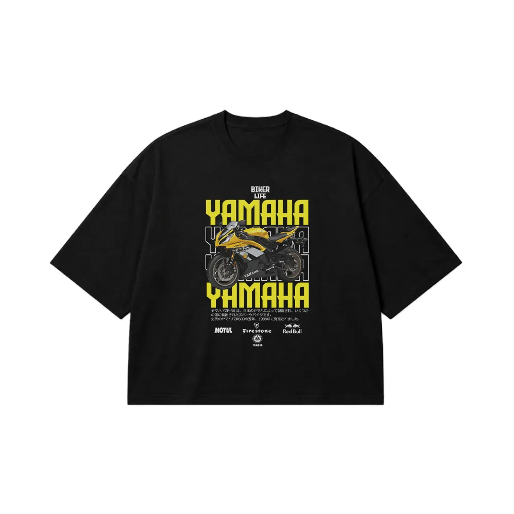 تیشرت باکسی موتور یاماها طرح YZF-R6 زرد کد 31940