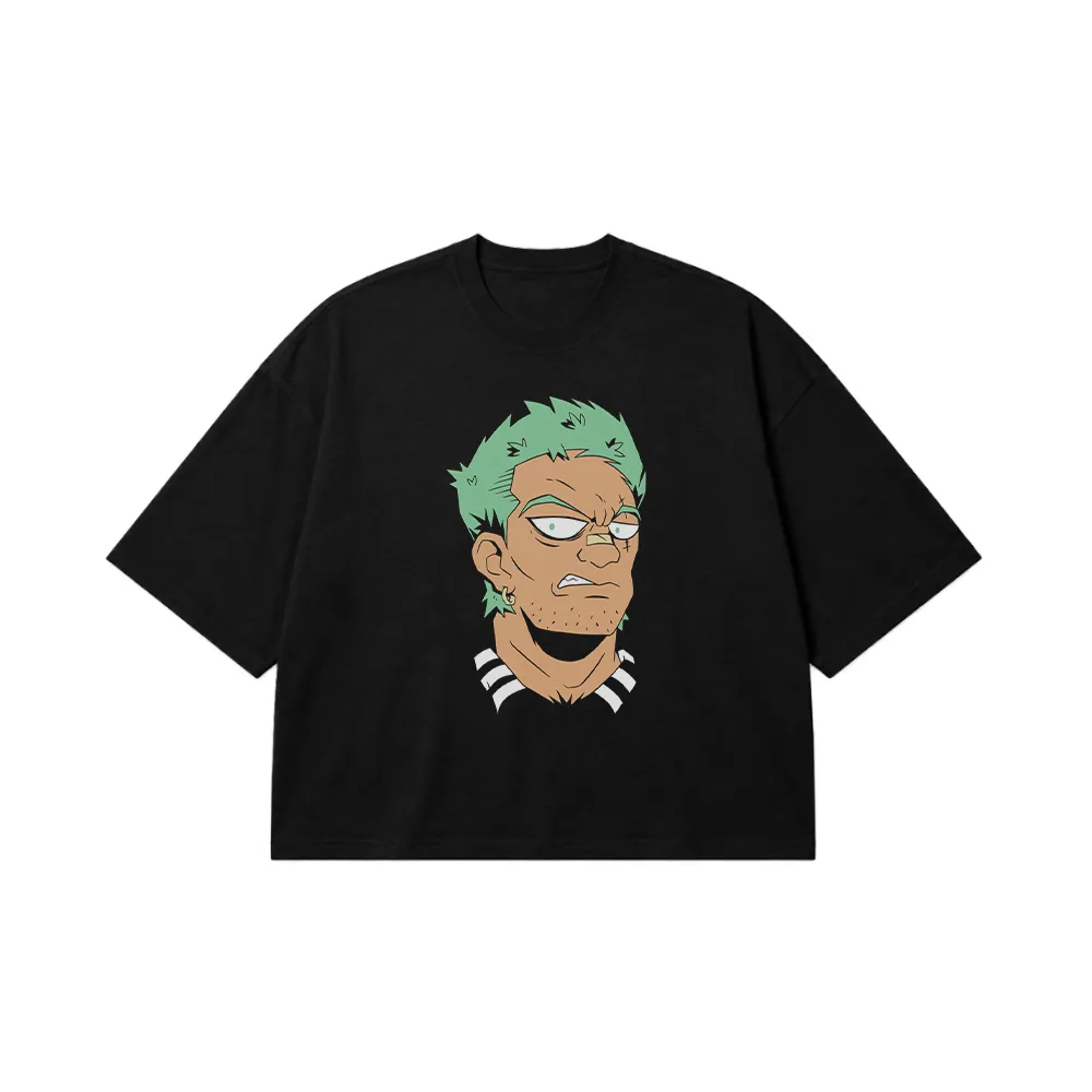 تیشرت باکسی انیمه وان پیس طرح زورو (Zoro) کد 32234