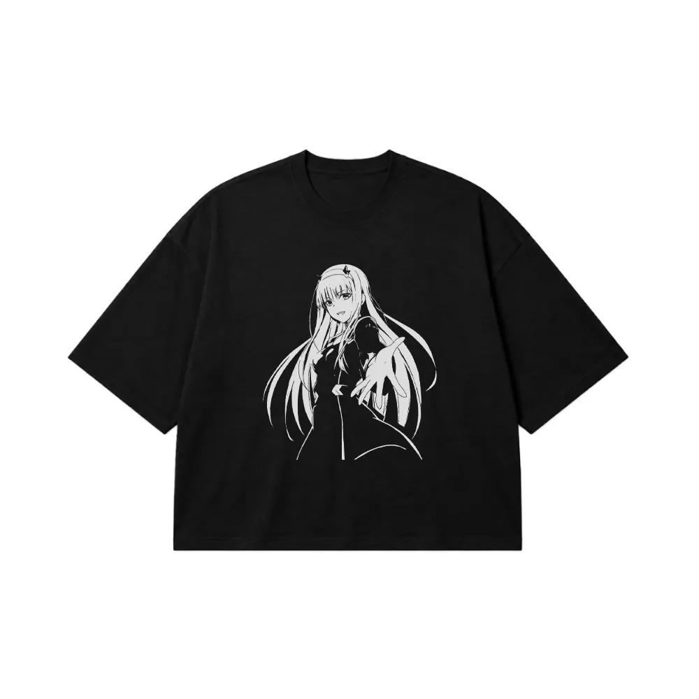 تیشرت باکسی انیمه Darling in the Franxx طرح زیرو تو یونیفرم کد 32473