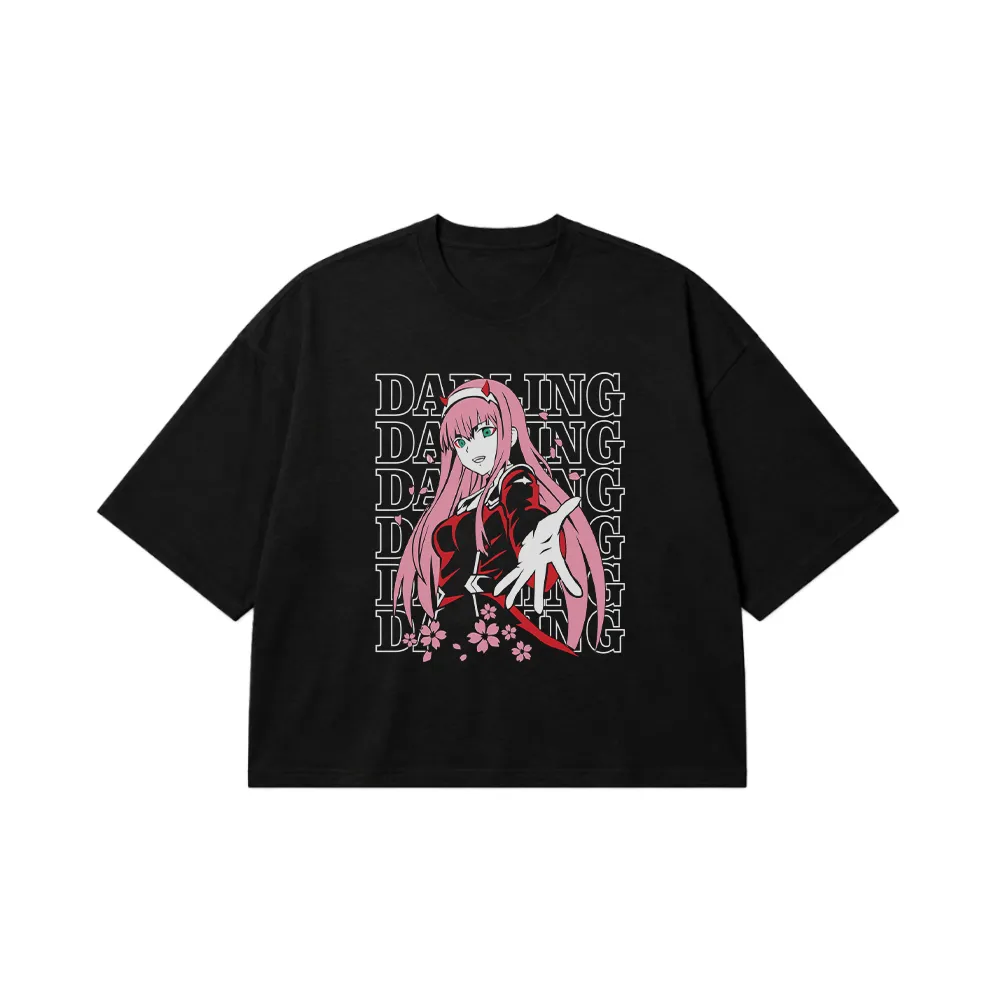 تیشرت باکسی انیمه Darling in the Franxx طرح زیرو تو کد 32475