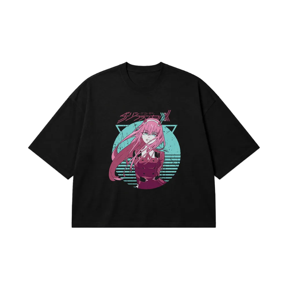 تیشرت باکسی انیمه Darling in the Franxx طرح زیرو تو رترو کد 32476