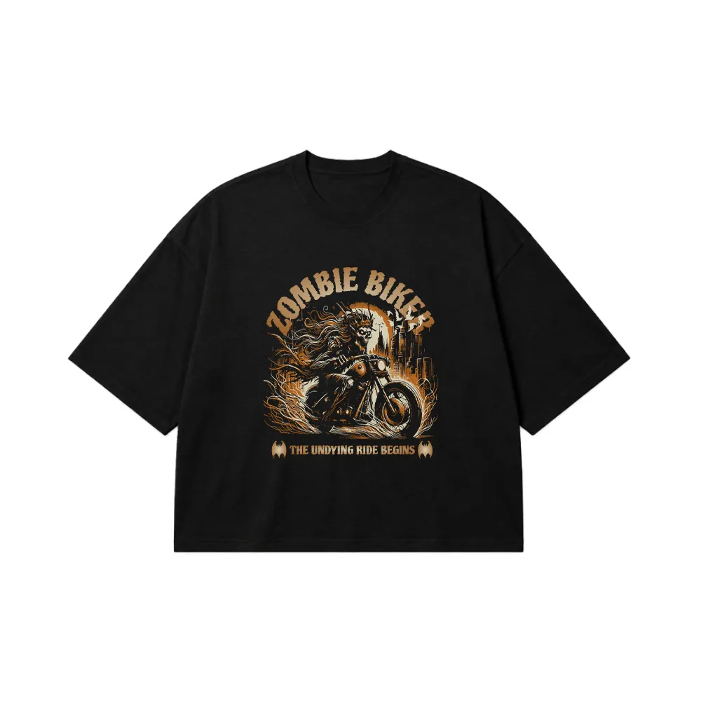 تیشرت باکسی زامبی موتورسواری طرح Zombie Biker کد 32491