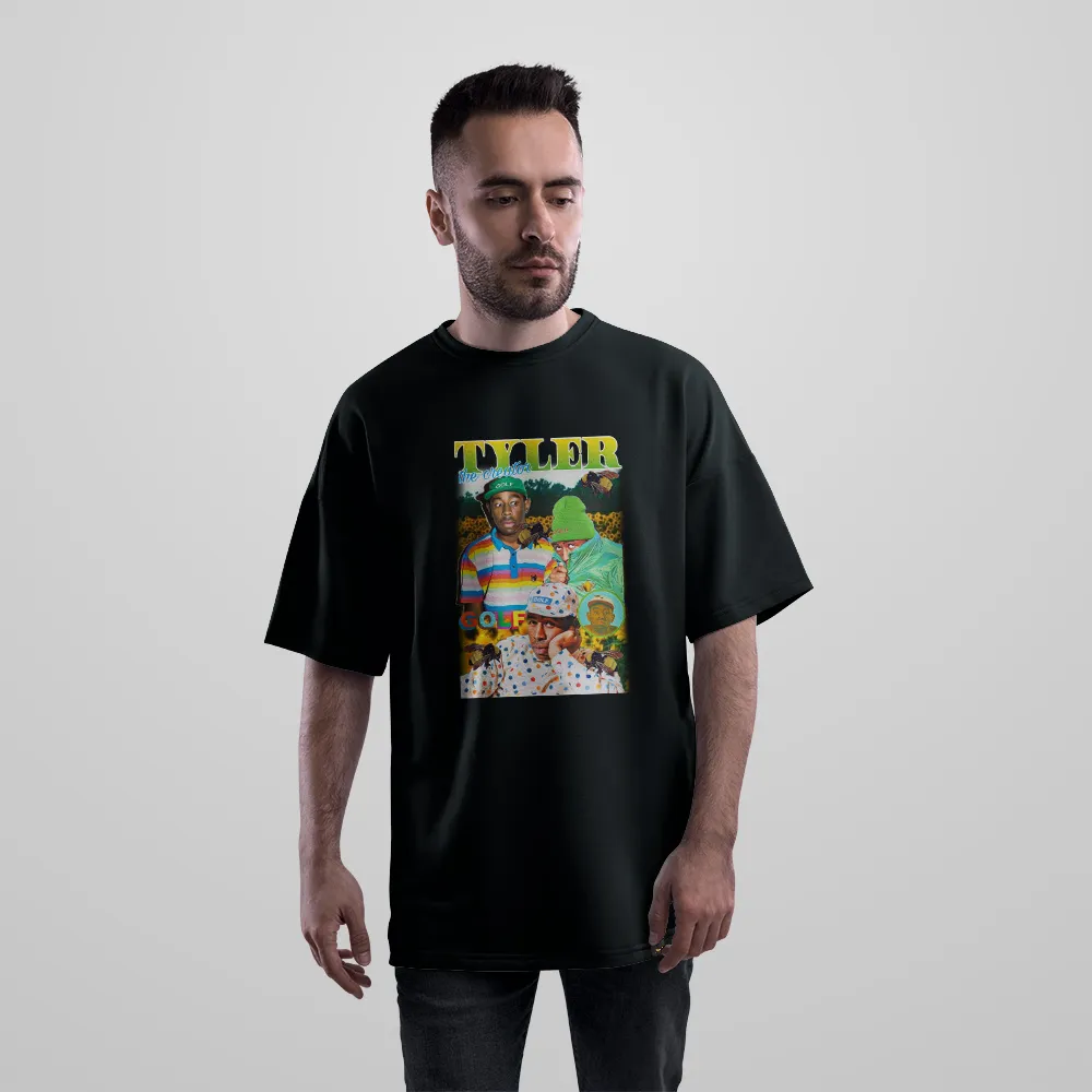 تیشرت اورسایز تایلر د کریتور طرح گلف رنگی (Tyler, The Creator) کد 25095