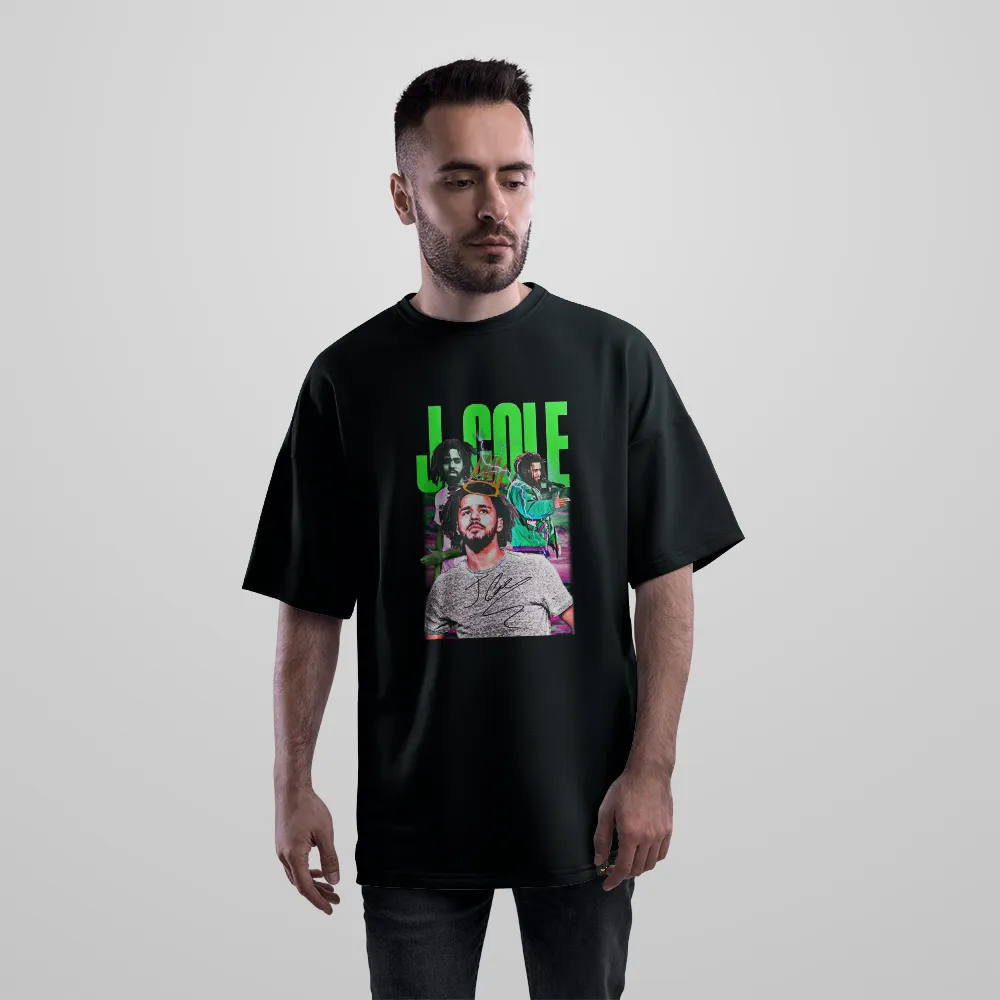 تیشرت اورسایز جی کول طرح پرتره (J. Cole) کد 25170