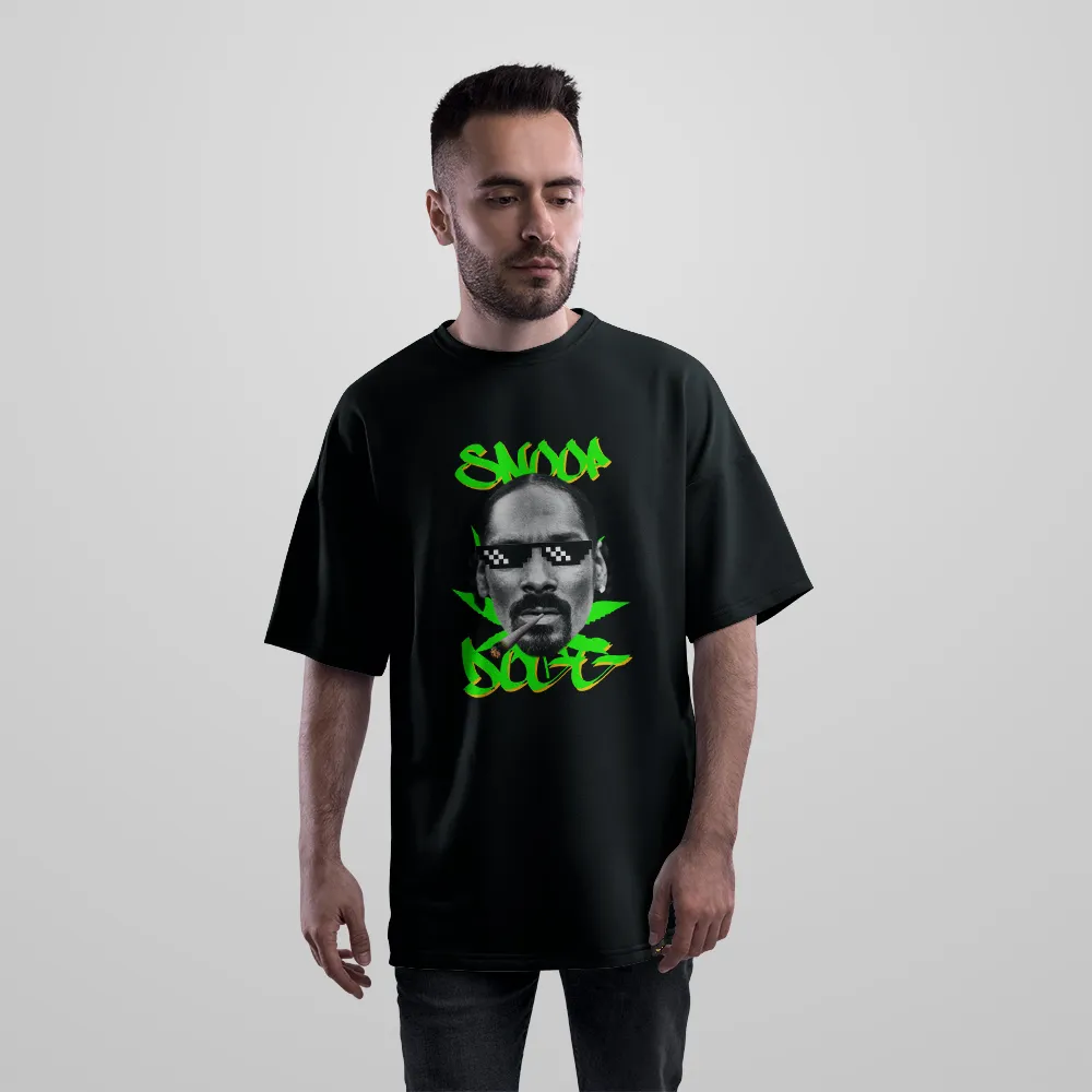 تیشرت اورسایز اسنوپ داگ طرح گرافیتی سبز (Snoop Dogg) کد 25187