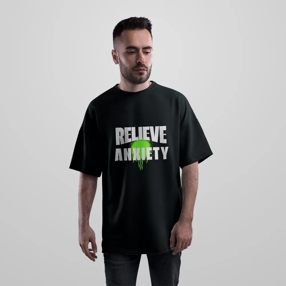 تیشرت اورسایز تایپوگرافی Relieve Anxiety کد 26478