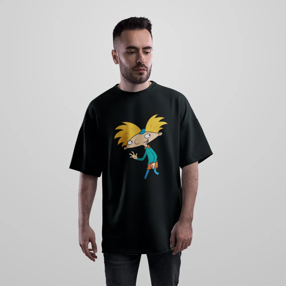 تیشرت اورسایز کارتونی طرح آرنولد (Hey Arnold) کد 27074