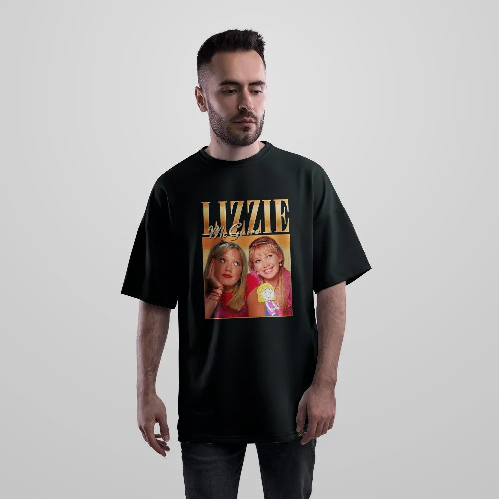 تیشرت اورسایز لیزی مک‌گوایر طرح پرتره (Lizzie McGuire) کد 28276
