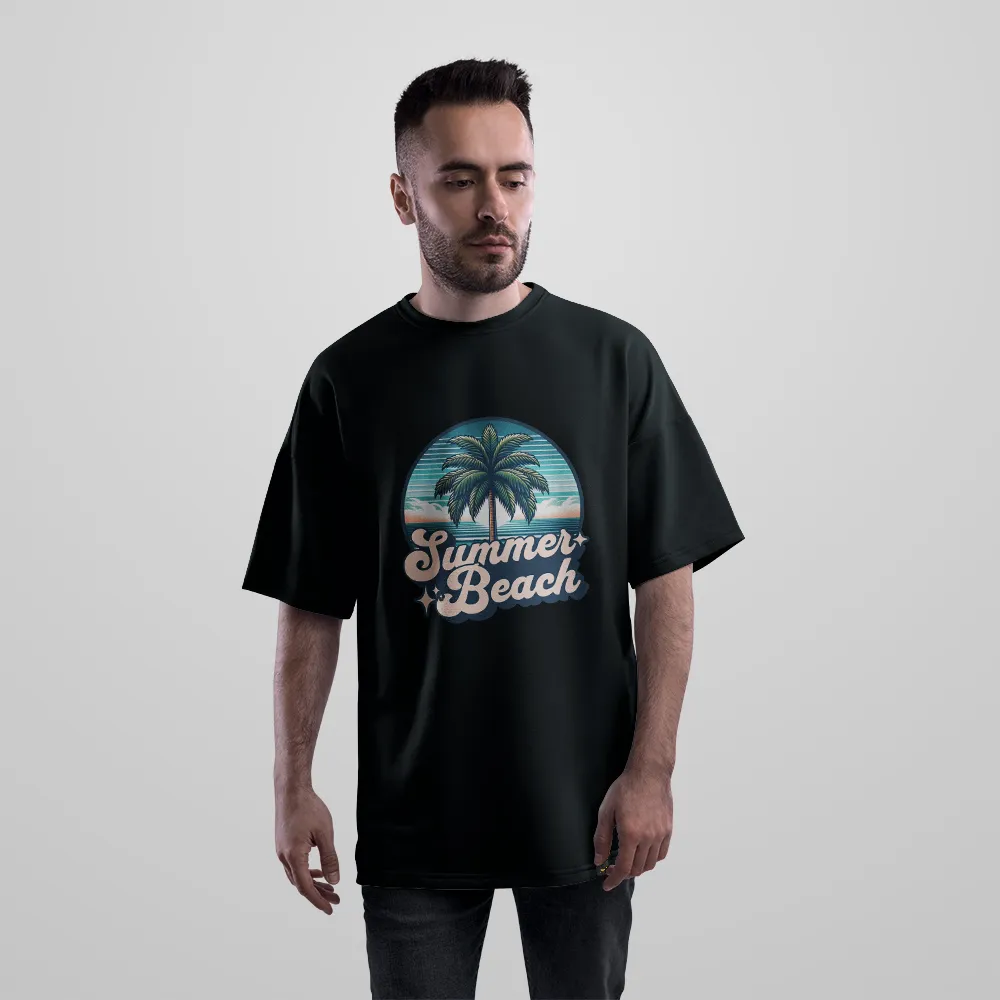 تیشرت اورسایز ساحلی طرح Summer Beach کد 29030