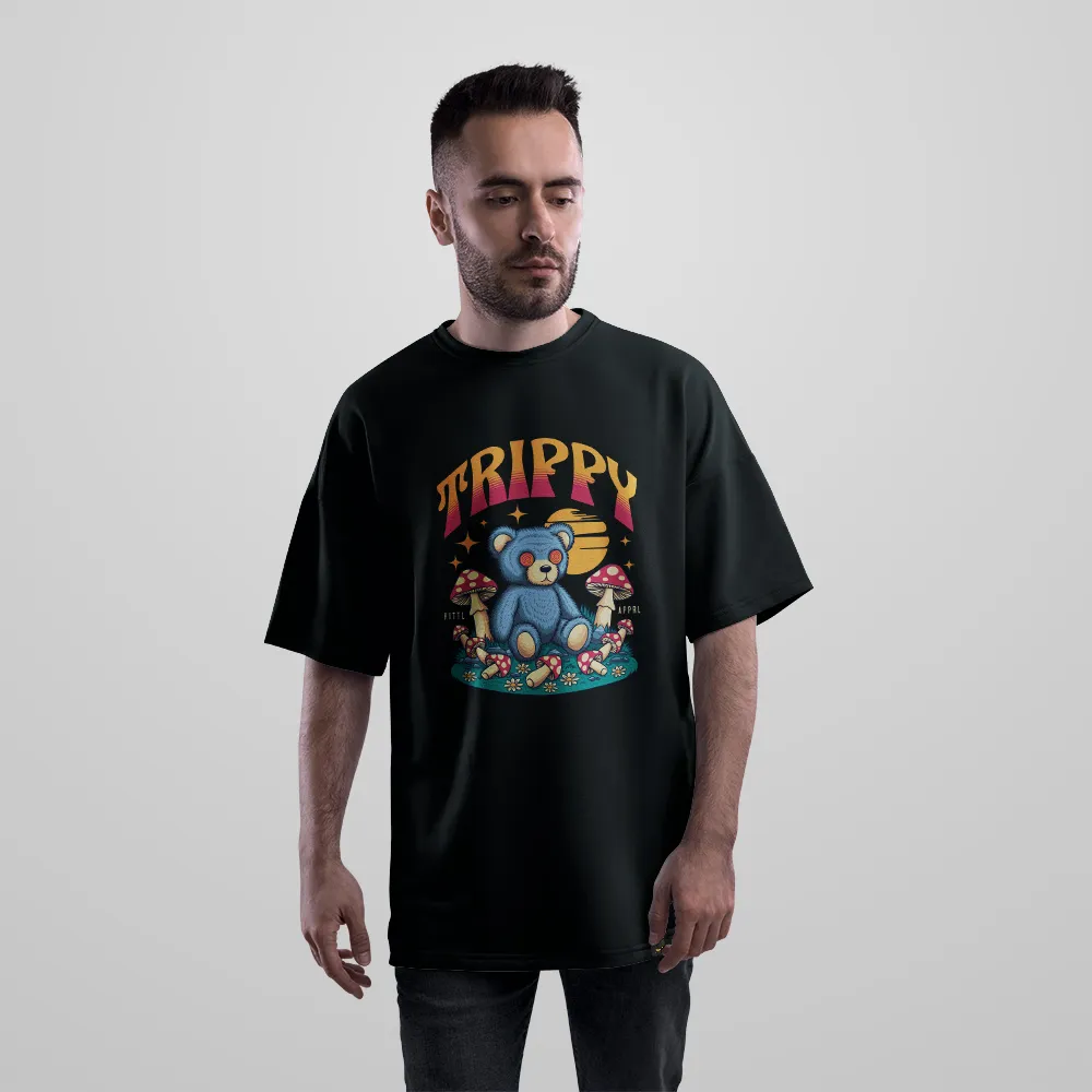 تیشرت اورسایز خرس کارتونی طرح Trippy کد 29389