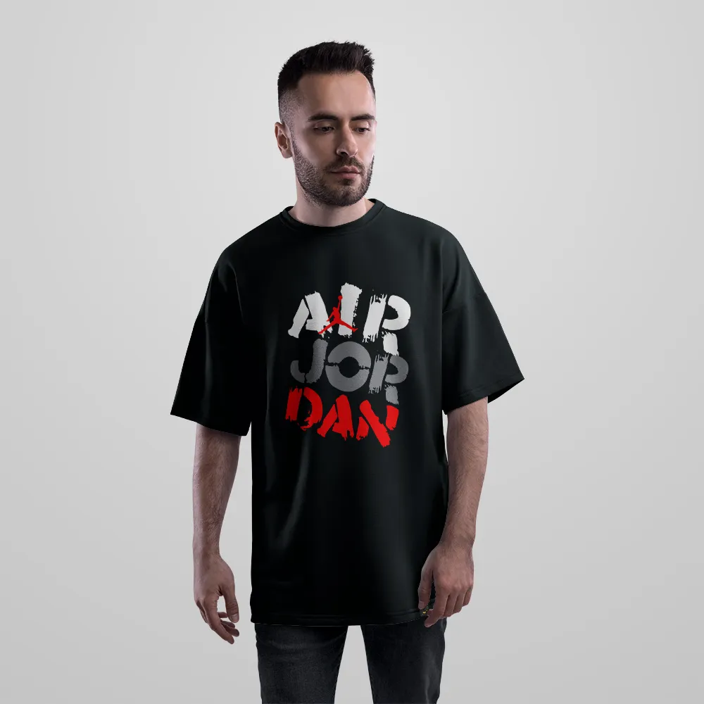 تیشرت اورسایز ایر جردن طرح تایپوگرافی Jumpman کد 30240