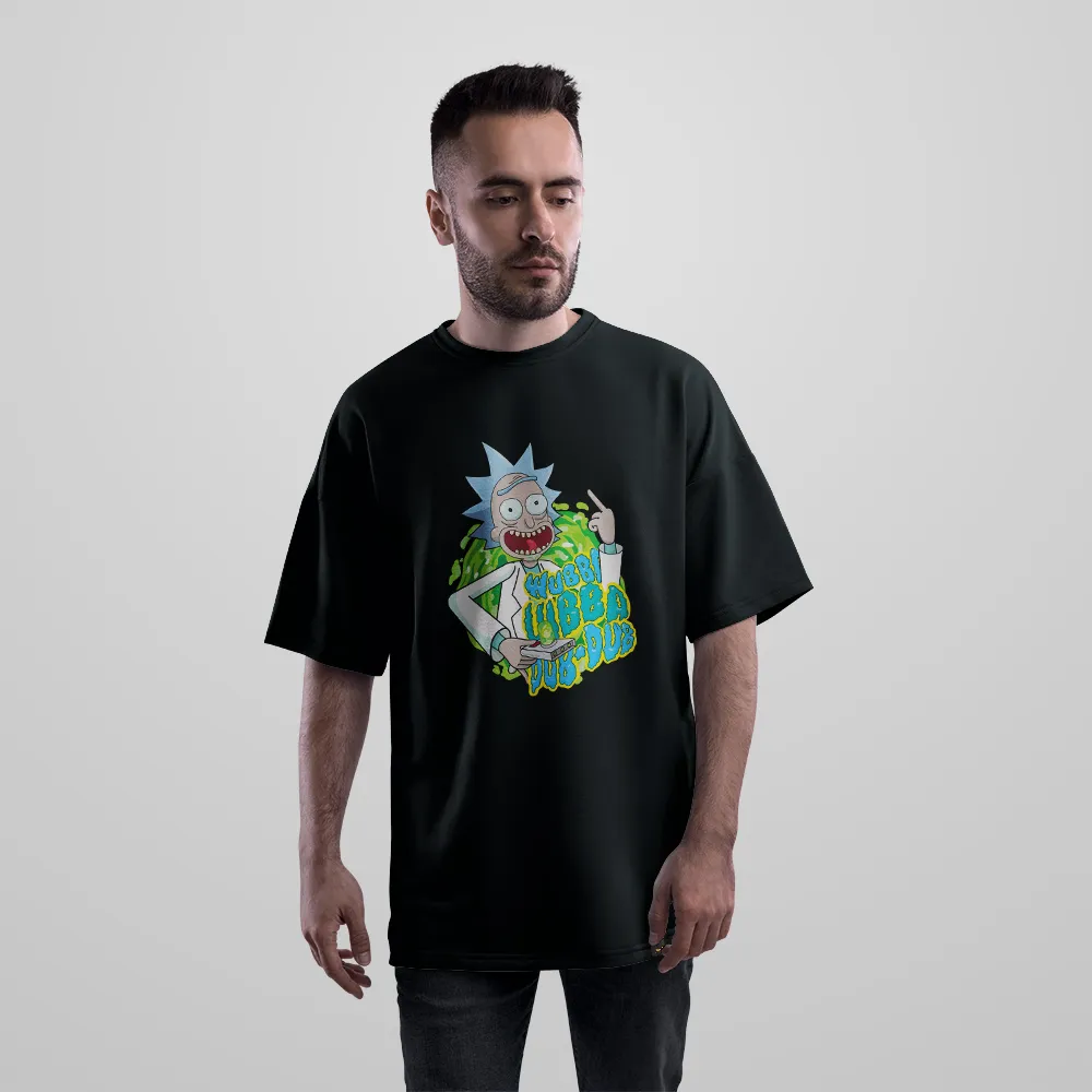 تیشرت اورسایز ریک و مورتی طرح Wubba Lubba Dub Dub کد 30679