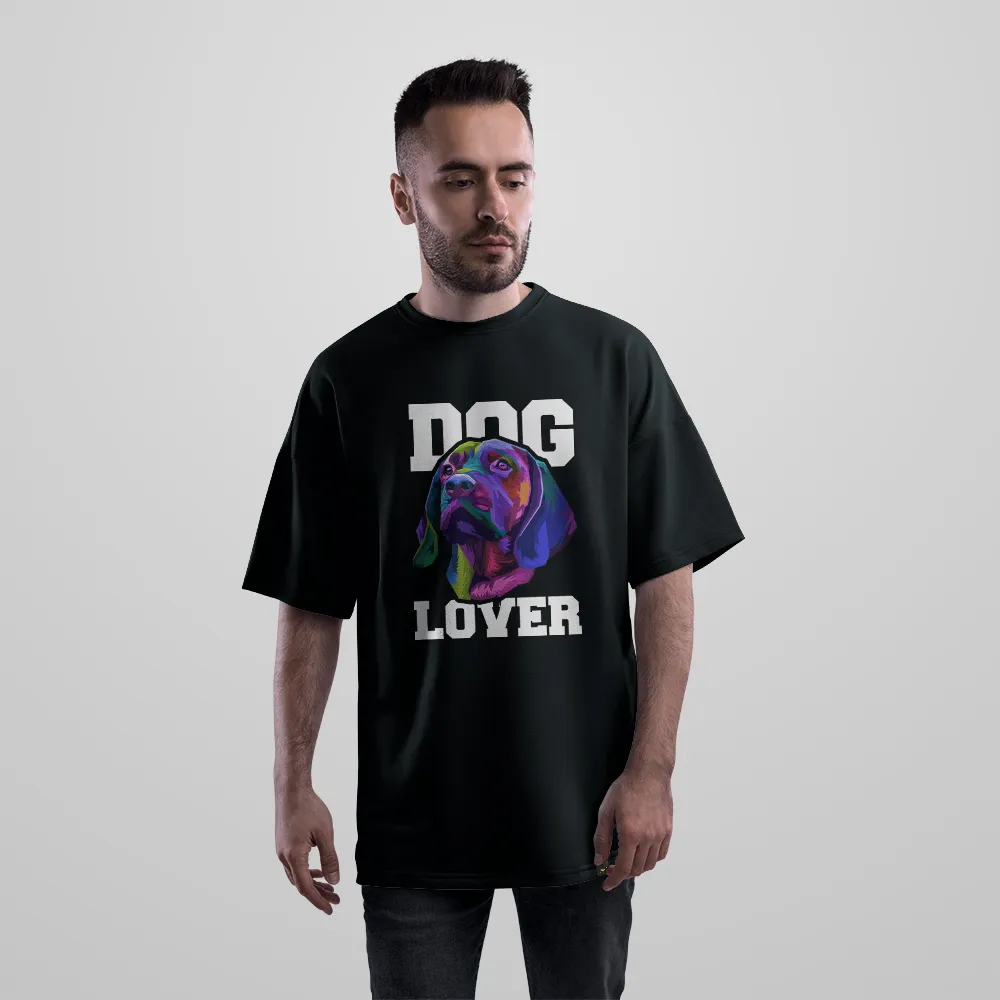 تیشرت اورسایز سگ طرح رنگارنگ Dog Lover کد 30900