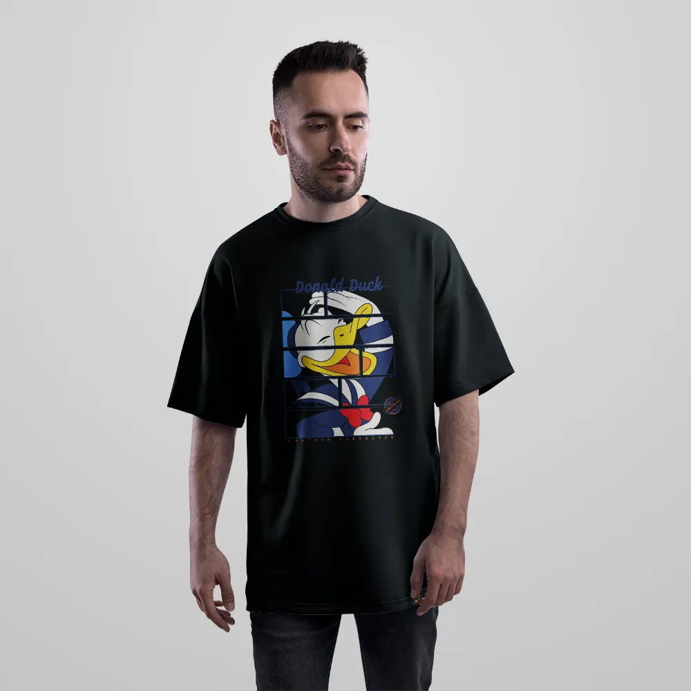 تیشرت اورسایز دونالد داک طرح ملوان (Donald Duck) کد 30962
