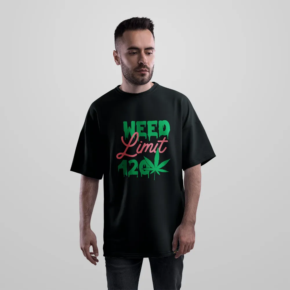 تیشرت اورسایز نوشته Weed Limit 420 کد 31547