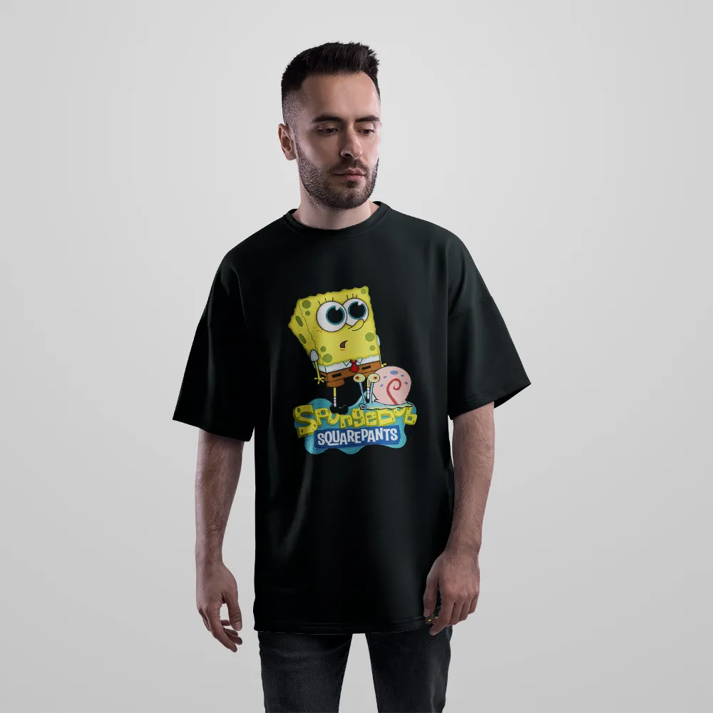 تیشرت اورسایز باب اسفنجی طرح گری (SpongeBob) کد 31825