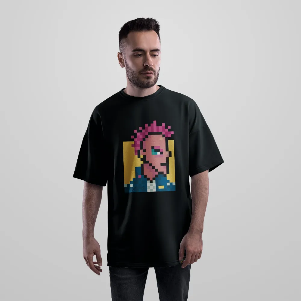 تیشرت اورسایز پرتره پیکسلی طرح Punk Pixel کد 32278